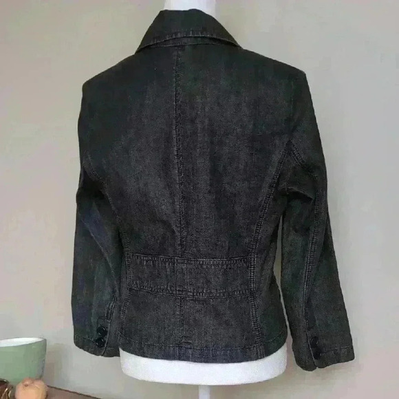 Banana Republic Black Cotton Denim Jacket - Picture 4 of 8
